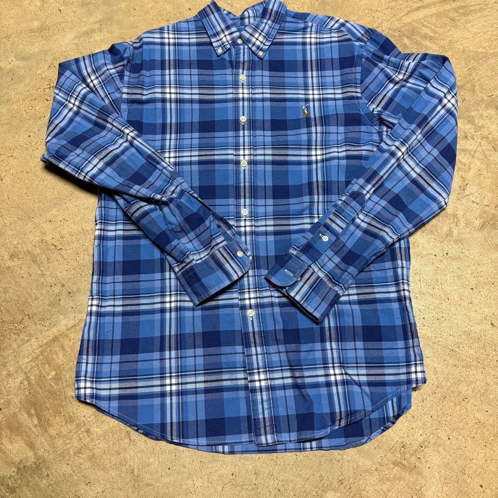 Ralph Lauren Blue Checkered Men's Slim Fit Shirt
